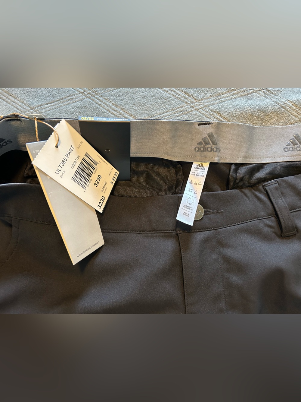 Men’s Adidas Golf Ultimate365 Pant, Black, 32 x 30 - Picture 3 of 4